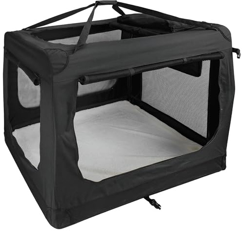 Faltbare Hundebox Transporttasche Transportbox Auto für Katze Hunde Große Kleine Box Bag Bed Decke Klein Auto Transport 7 Größen Taschen Fünf Farben Petigi (Schwarz, XXXXL (122 x 80 x 82 cm))