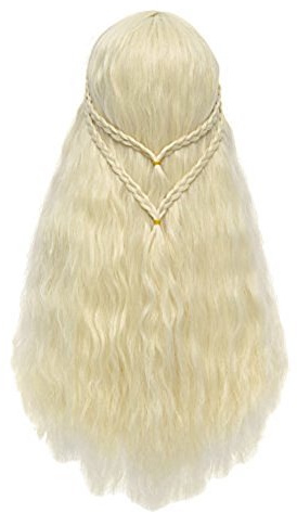 Sehr hochwertige GOT Erwachsenen Perücke mit Wellen blond 75 cm LARP
