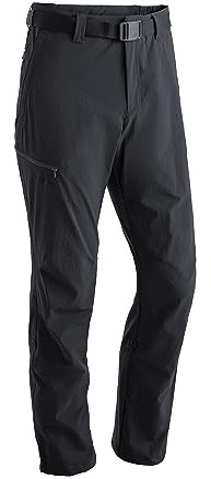 Maier Sports Nil, Herren Wanderhose, Wasserabweisende Outdoorhose für Trekking und Hiking, PFC-frei, mSTRETCH pro 4 & Dryprotec, Rollup-Funktion, Schwarz, 48 (W33/L32)