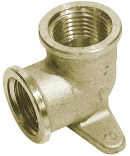 Gomito a 90° FF con flangia in ottone giallo 1/2