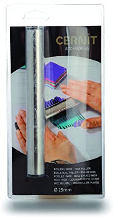 CERNIT CE902C - Modellierrolle - Modellierwalze aus Edelstahl, praktisch und leicht zu reinigen, für Modelliermasse (Polymer) geeignet, für DIY- und Bastelprojekte, Metallgrau, 1 Stück