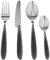 Brandani 54289, Set 16 posate grigio perla acciaio inox, per 4 persone