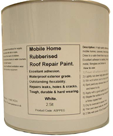 Fascinating Finishes Ltd 1 x 2.5lt White Roof Repair Paint For - Mobile Home, Caravan Horse Box etc.