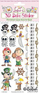 Porzellansticker, 11 x 20 cm Piraten