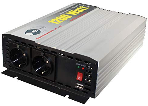 Wechselrichter 12 V DC/230 V AC 50 Hz - 2.400 Watt kurzfristige Spitzenleistung, USB 1200 W (1 ST)