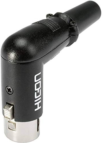 XLR-Buchse, abgewinkelt, Hicon HI-X3RF-M, Anzahl der Pole (num): 3 schwarz, 1 Stück