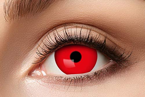 Eyecatcher 84092841.e04 - Farbige Sclera Kontaktlinsen, 1 Paar, für 6 Monate, Rot, Karneval, Fasching, Halloween