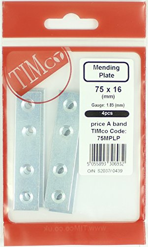 TIMco 75MPLP 75 mm Mending Plate Pack 75 x 75 x 16mm - (Pack of 4)
