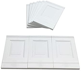 Proops Dolls House Wall Panels, White, Fielded Panels, Pack of 10, 1/12th Scale. (A1001) Free UK Postage