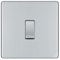 BG Electrical Single Wall Light Switch, 2 Way, Screwless Front Plate, Slim Profile, Premium Flatplate, Polished Chrome, 20A, 16AX, FPC12