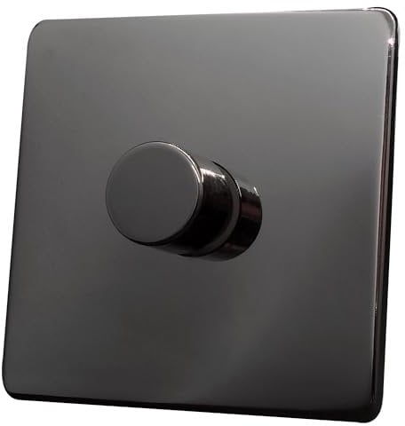 Discount Electrix 1 Gang 2 Way 250 Watt Dimmer Switch Black Nickel Screwless Flat Plate Design