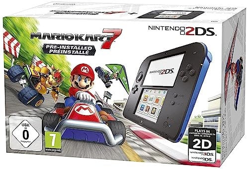 Console Nintendo 2DS - noire et bleue + Mario Kart 7
