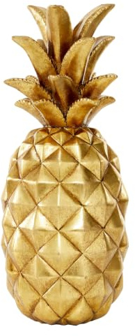Deco 79 Polystone Obst-Skulptur, Ananas, Heimdekoration, Akzentfigur, 15,2 x 15,2 x 35,6 cm, Gold