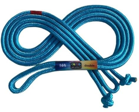 Just Jump It 4,6 m langes Springseil für Kinder, Damen und Herren – aktive Outdoor-Jugend-Fitness-Trainingsgeräte – Doppeltes holländisches Fitnessstudiozubehör – Türkis
