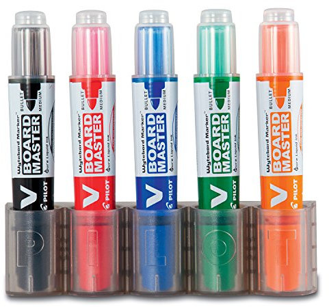 Pilot Whiteboard Pen 5080PH5 V-Board Master Begreen Thickness: 2.3 MM Set of 5 Black/Red/Blue/Green/Orange