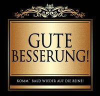 Udo Schmidt Aufkleber Flaschenetikett Etikett Gute Besserung gold elegant