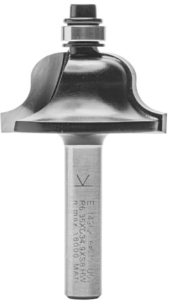 ENT 14962 Römischer Profilfräser HW, Schaft (S) 8 mm, Durchmesser (D) 34,9 mm, NL 16,6 mm, R 6,35 mm, SL 32 mm, mit Kugellager