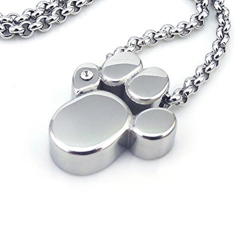 Pfote Magnet Kettenanhänger mit Gliederkette Hund Katze Tatze Bär Energetix 4You 714 Silber mit Swarovski Crystal Magnetix Design
