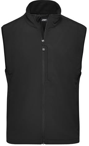 James & Nicholson Herren Softshell Weste - Sportliche Weste mit 3-lagiger TPU Membran | Farbe: black | Grösse: L