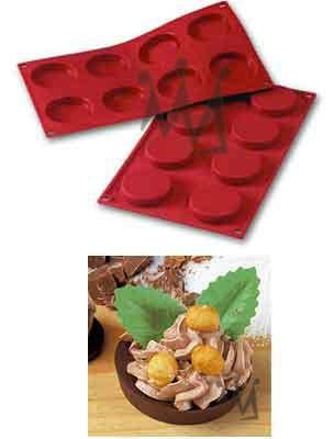 FLORENTINS Silikon Backform rund, 50 ml, Rot