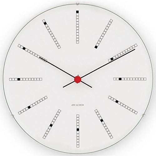 Arne Jacobsen Wanduhr Ø16 cm Bankers Originaldesign Kreative Details, Weiss