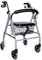 DAYS Essentials Rollator Walker with Seat - Lightweight Mobility Walker, Folding Frame with Padded Seat, Backrest & Basket, Walking Aid for Elderly, Adjustable Handles, Mobility Aids - Silver/Grey