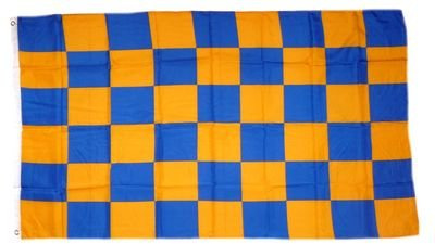 Flagge Fahne Karo gelb / blau 90 x 150 cm FLAGGENMAE®