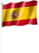 Stockflagge/Stockfahne SPANIEN mit Wappen Flagge/Fahne ca. 30 x 45 cm mit ca. 60cm Stab/Stock