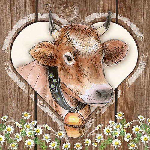 Ambiente 20er Pack Servietten Kuh 33 x 33 cm