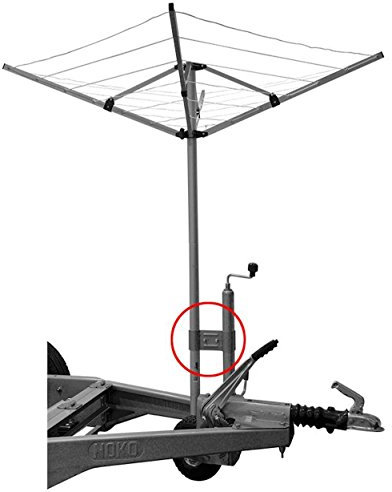 iapyx Stützradhalter Halterung für Deichsel Stützräder Klemmhalter für Wäschespinne oder SAT Antenne Mast, Wohnwagen Camping etc
