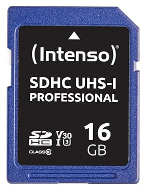 Intenso Professional SDHC UHS-I Class 10, U3, V30 16GB Speicherkarte (bis zu 100 MB/s) blau