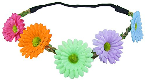 Das Kostümland Blumen Haarband mit Margeriten - Zauberhafter Haarschmuck zum Dirndl, für Hochzeiten und viele Anlässe