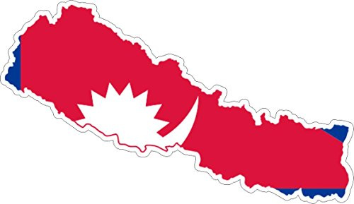 Nepal Flag Map Self-Adhesive Vinyl Car Sticker
