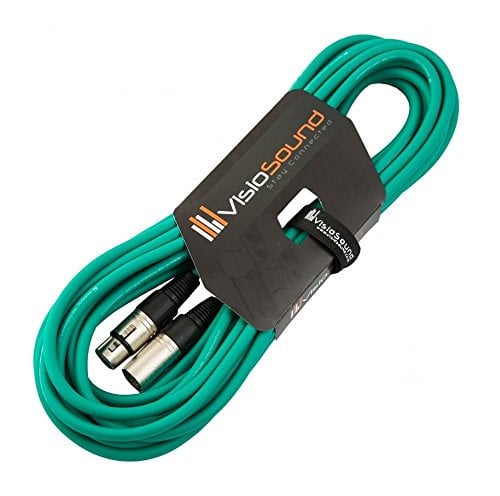 Male to Female XLR Mic Lead/Balanced Microphone/Mic Patch Cable / 7 Colours 10m Green