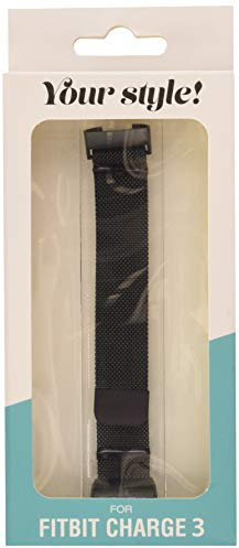 Peter Jäckel Armband für Fitbit Charge 3 Edelstahl Milanaise Black, 17200