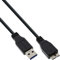InLine 23383 Cavo USB 3.0, Type-A Maschio a Type Micro-B Maschio, 0.5 m, Nero