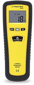 TROTEC BG20 Kohlenmonoxid-Messgerät Melder CO-Konzentrationen messen Messbereich 0 ppm bis 1.000 ppm Abschaltautomatik Speicher für zehn Messwerte einstellbare Alarmgrenzwerte