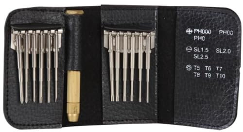 Velleman Ensemble de tournevis de précision, 12 en 1, chrome-vanadium, magnétique, noir