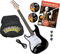 Rocktile Pro ST3-BK/RW-L Linkshänder E-Gitarre Black + Zubehör (Gitarre Gigbag Tasche, Kabel, Plektren, Gitarre Schule mit CD & DVD, Gitarrensaiten)