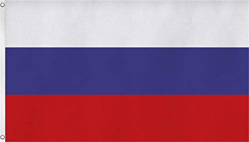 normani Flagge - Fahne - Hissfahne mit Zwei Metallösen zur Befestigung und zum Hissen - Größe 90 x 150 cm wetterfest Farbe Russland