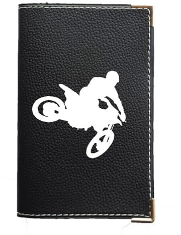 Syl'la Porte Carte Grise et Papier Voiture en Simili pour Femme ou Homme Noir (Moto Cross)
