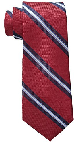Tommy Hilfiger Herren Oxford Ribb Stripe Krawatte - Rot - Einheitsgröße