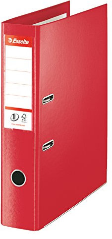 Esselte Ordner 7,5 cm breit für DIN-A4-Formate mit Hebelmechanik, 10er Pack. 7.5 cm rot