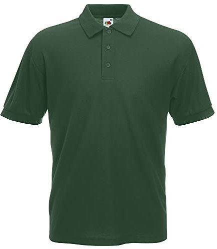 Fruit of the Loom Mens 65/35 Pique Short Sleeve Polo Shirt (M) (Bottle Green)