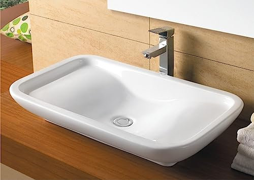 NEG Waschbecken Uno31A (rechteckig/abgerundet) Aufsatz-Waschschale (weiß) mit Nano-Beschichtung