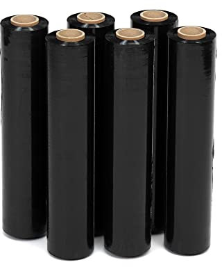 Lot de 6 rouleaux de film plastique-épaisseur 20 microns - 500 mm 300 m noir
