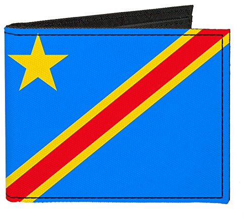 Buckle-Down Herren Canvas Wallet-Democratic Republic of The Congo FLA Reisezubehr-Bi-Fold-Brieftasche, Mehrfarbig, Einheitsgröße