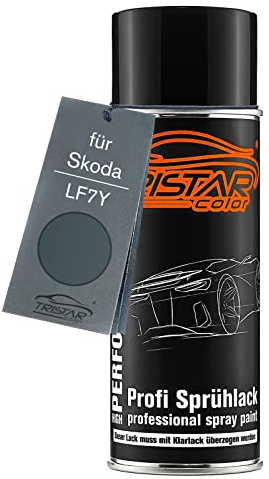 TRISTARcolor Autolack Spraydose für Skoda LF7Y Metal Grau Metallic | Basislack, Sprühdose 400ml