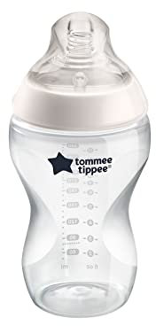 Tommee Tippee Biberons Closer to Nature, Tétine Imitant le Sein Maternel avec Valve Anti-Colique, 340 ml, Lot de 1, Transparent