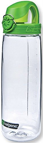 Nalgene OTF On The Fly Bottle - Clear/Green, 700ml / 0.7L Reusable Eco Friendly Water Liquid Juice Vessel Flask Container Storage Gym Desk Office Cycling Cycle Tritan Hiking Hike BPA Free Leakproof
